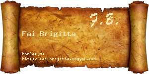 Fai Brigitta névjegykártya